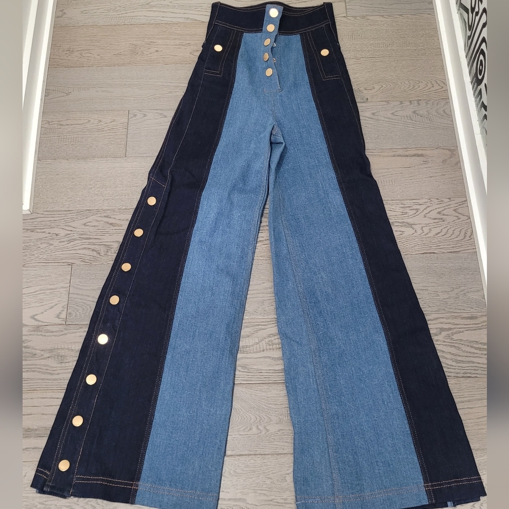 Alice McCall Dark and Light Blue Denim Jeans